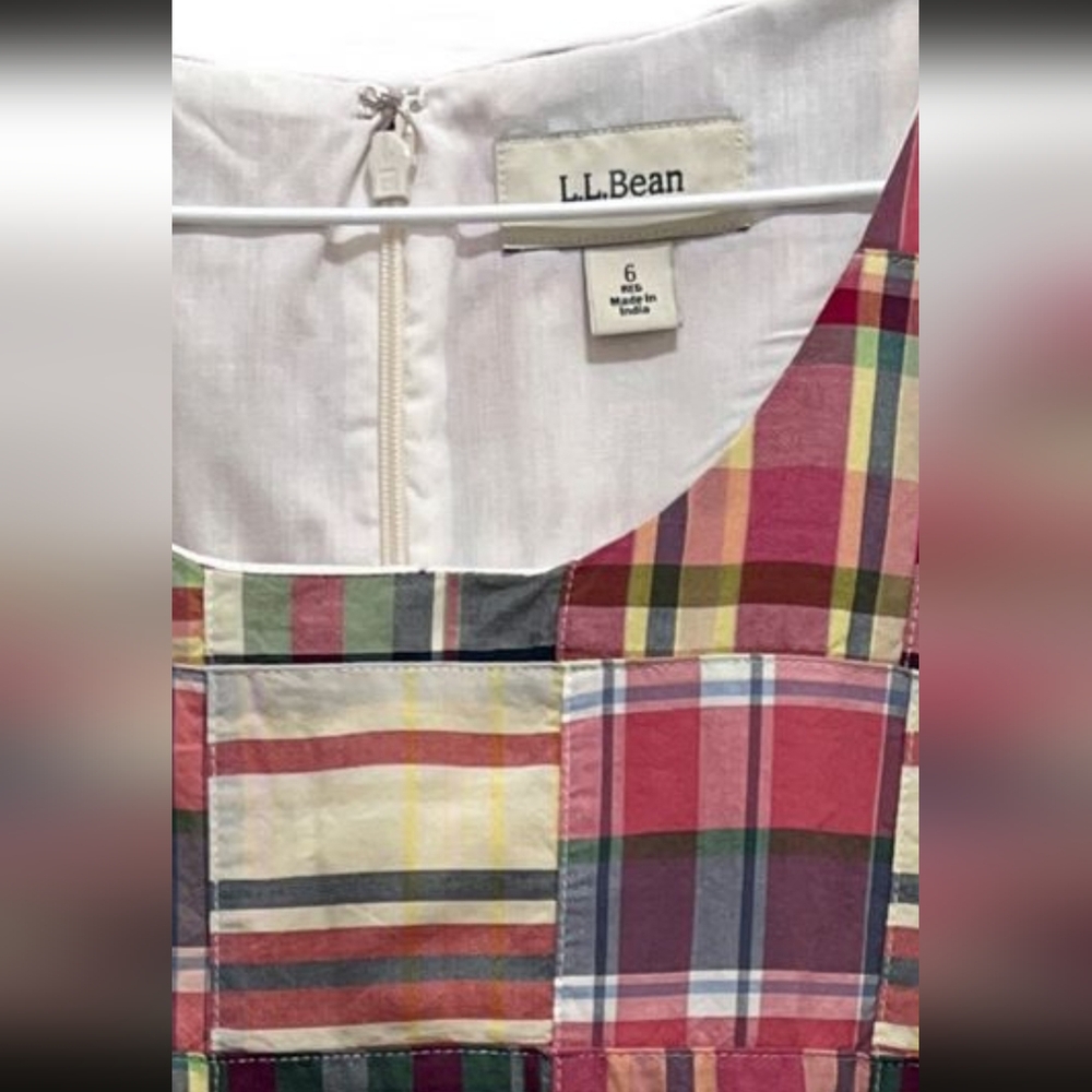 0321 L.L.Bean Cotton Patchwork Sleeveless Mini Sh… - image 2